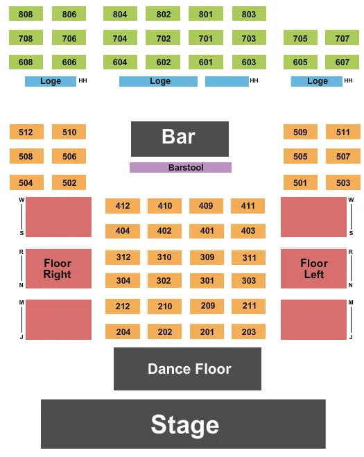 DANCE FLOOR 2 Seating Map Seating Chart