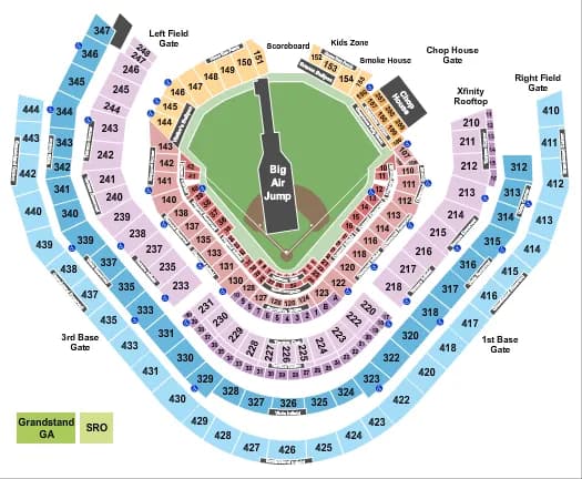 BASEBALL Seating Map Seating Chart