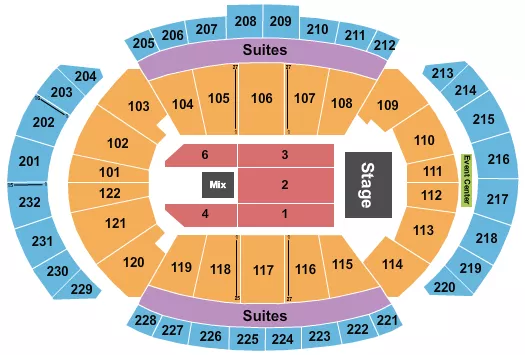 T MOBILE CENTER HEART Seating Map Seating Chart