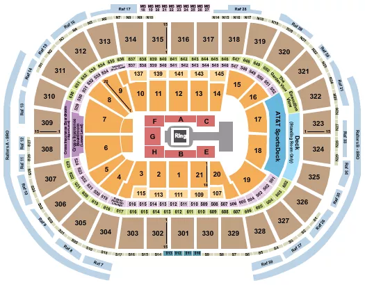 WWE LIVE Seating Map Seating Chart