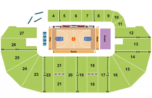 BASKETBALL BLACKJACKS Seating Map Seating Chart