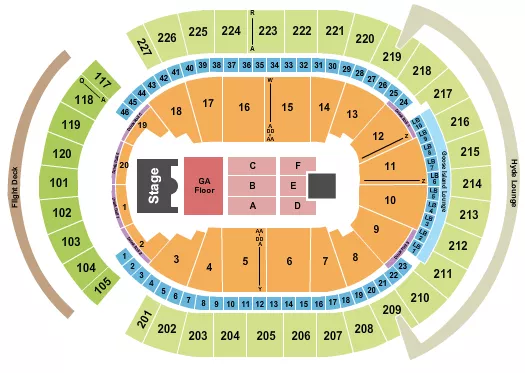 T MOBILE ARENA NICKELBACK Seating Map Seating Chart