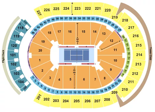 T MOBILE ARENA TENNIS Seating Map Seating Chart