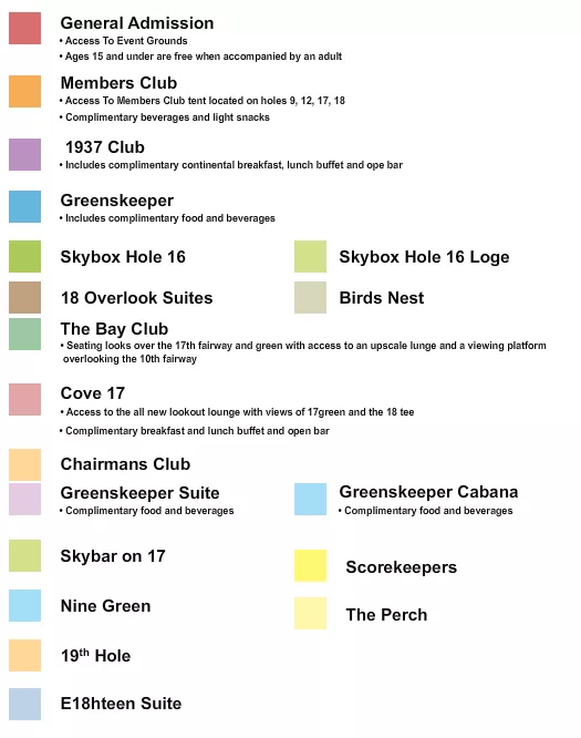 PHOENIX OPEN Seating Map Seating Chart