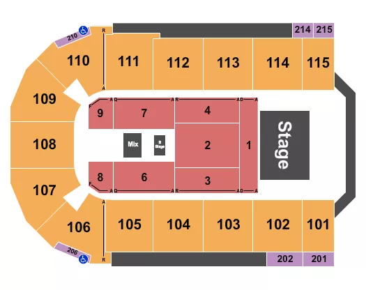 ZACH WILLIAMS Seating Map Seating Chart