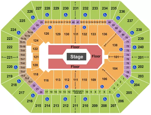 CENTER STAGE GA FLOOR Seating Map Seating Chart