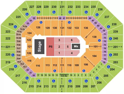 ENDSTAGE FRONT GA FLOOR Seating Map Seating Chart