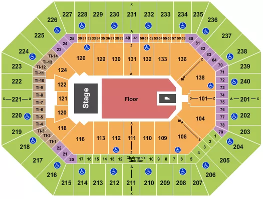 ENDSTAGE GA FLR Seating Map Seating Chart