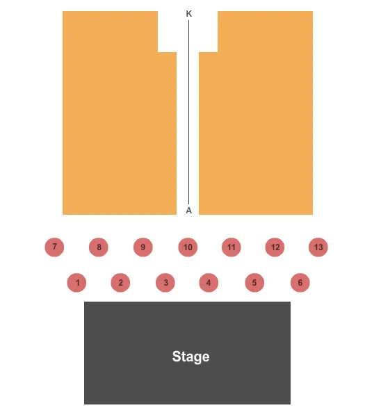 TEMPLE THEATER DES MOINES PERFORMING ARTS END STAGE Seating Map Seating Chart