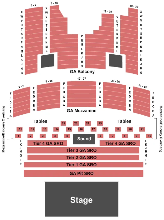 ENDSTAGE GA Seating Map Seating Chart