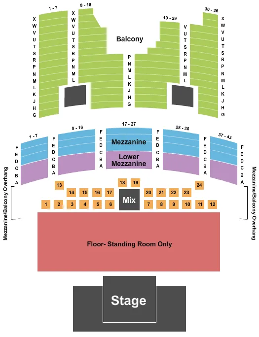 NXT LIVE Seating Map Seating Chart