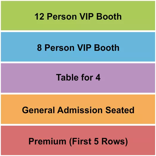 ENDSTAGE GA TABLE PREMIUM Seating Map Seating Chart