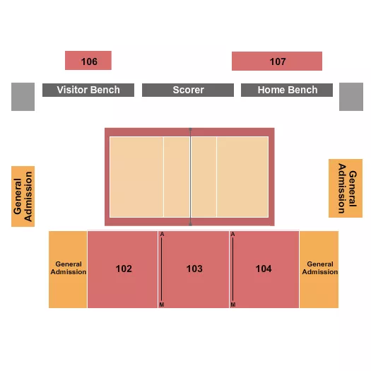 VOLLEYBALL Seating Map Seating Chart