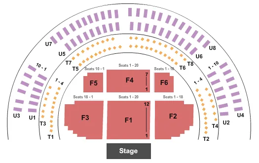 END STAGE Seating Map Seating Chart