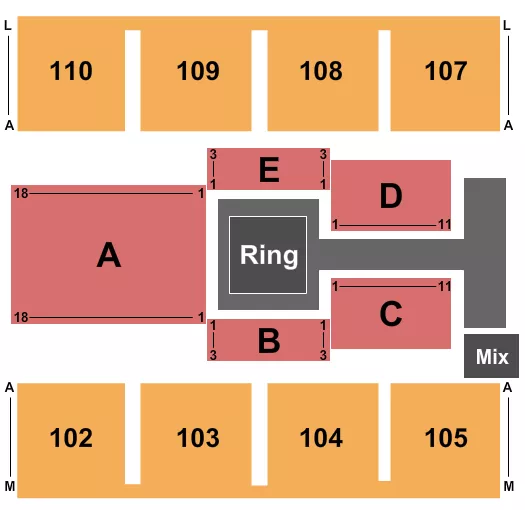 WWE 2 Seating Map Seating Chart