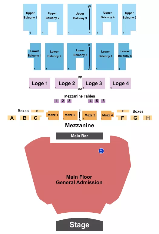 THE FILLMORE DETROIT ENDSTAGE GA 2 Seating Map Seating Chart