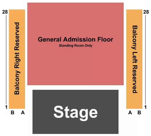 GA FLOOR RESERVED BALCONY Seating Map Seating Chart