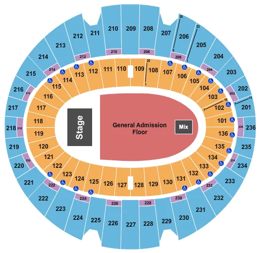 ENDSTAGE GA FLOOR Seating Map Seating Chart