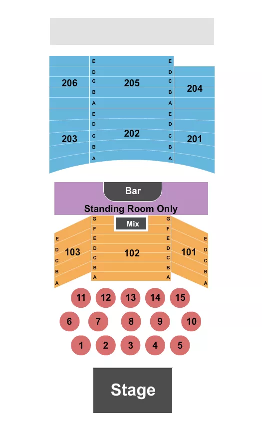 ENDSTAGE TABLES 2 Seating Map Seating Chart