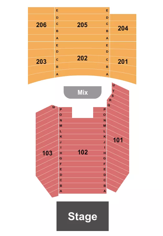 END STAGE Seating Map Seating Chart