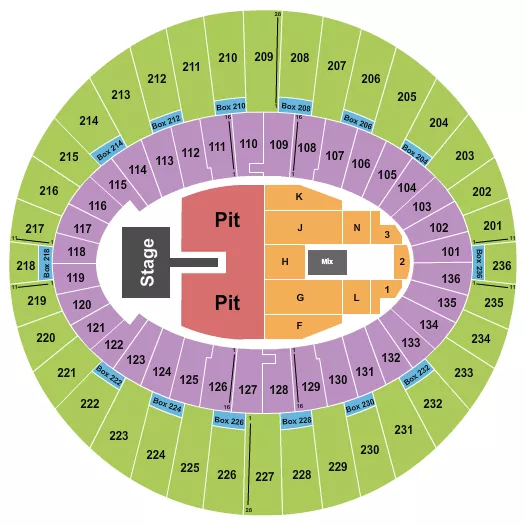 ENDSTAGE PIT W CATWALK 2 Seating Map Seating Chart