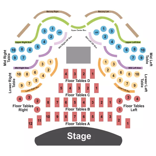 ENDSTAGE TABLES 6 Seating Map Seating Chart