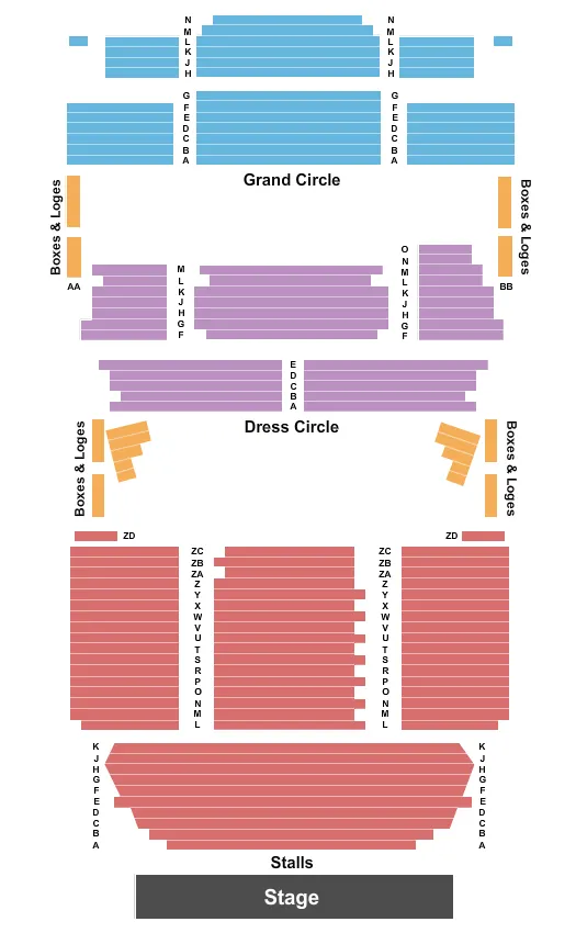 END STAGE Seating Map Seating Chart