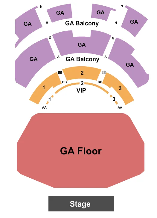 GA FLOOR Seating Map Seating Chart