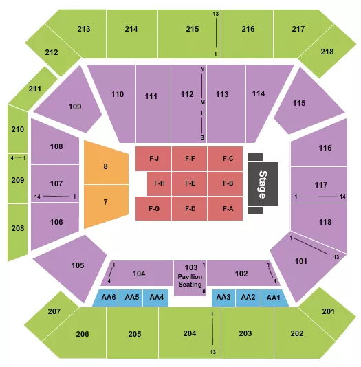 END STAGE Seating Map Seating Chart