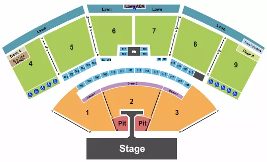 ENDSTAGE PIT W CATWALK Seating Map Seating Chart