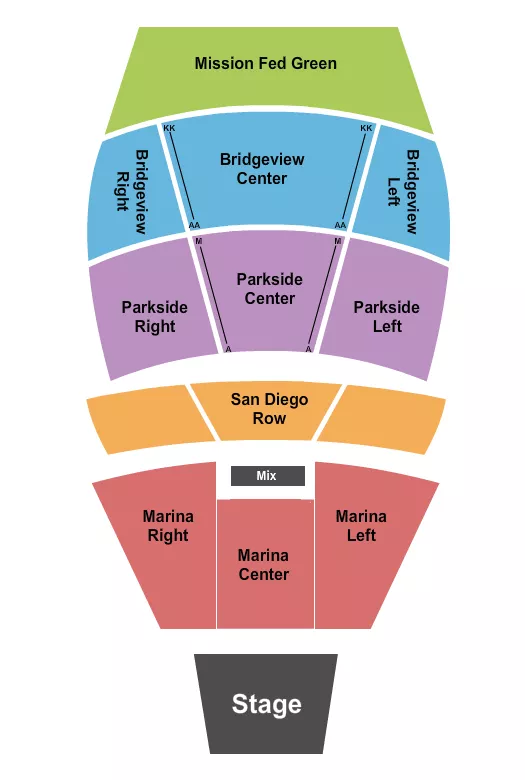 ENDSTAGE SAN DIEGO ROW Seating Map Seating Chart