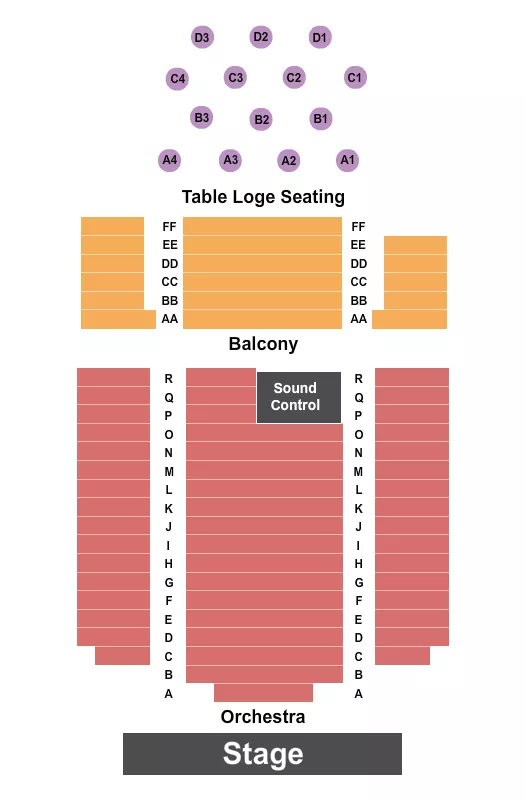 THE ROYAL GA ENDSTAGE Seating Map Seating Chart