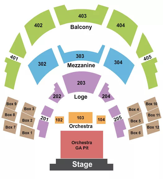 THE SHOW AGUA CALIENTE CASINO ENDSTAGE GA PIT Seating Map Seating Chart