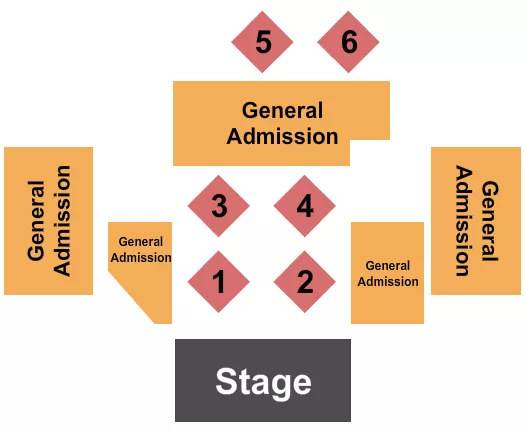 THE SOUTHERN CAFE MUSIC HALL GA TABLES 1 6 Seating Map Seating Chart