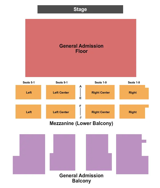 THE STRAND THEATRE RI GA FLR GA BALC RESV MEZZ Seating Map Seating Chart