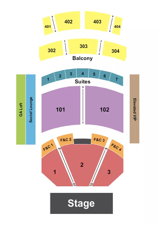 THE THEATER AT VIRGIN HOTELS LAS VEGAS ENDSTAGE FC Seating Map Seating Chart