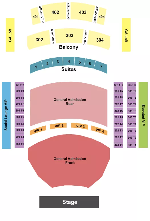 THE THEATER AT VIRGIN HOTELS LAS VEGAS GA FLOOR GA REAR Seating Map Seating Chart
