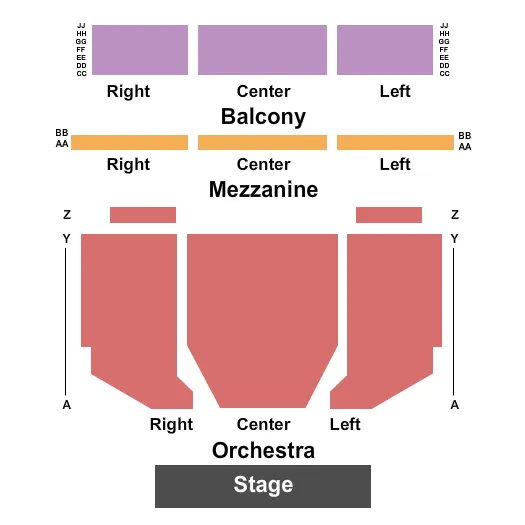 END STAGE Seating Map Seating Chart