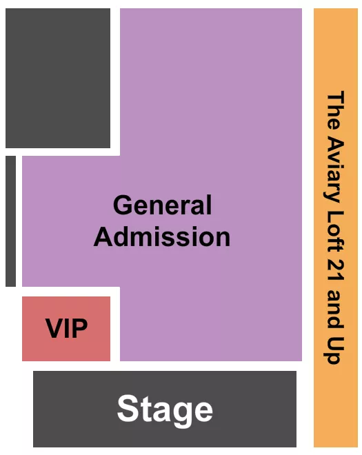 THE TRUMAN KANSAS CITY GA AVIARY LOFT VIP Seating Map Seating Chart