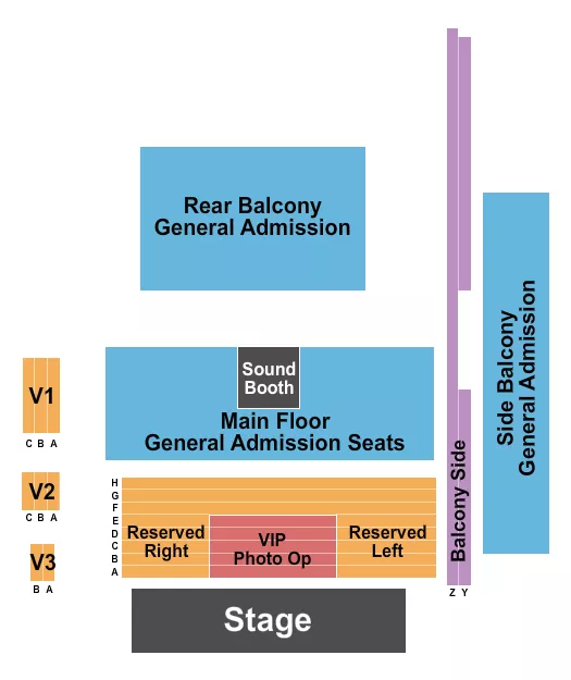 THE VAULT SAGINAW ENDSTAGE RESERVED GA Seating Map Seating Chart