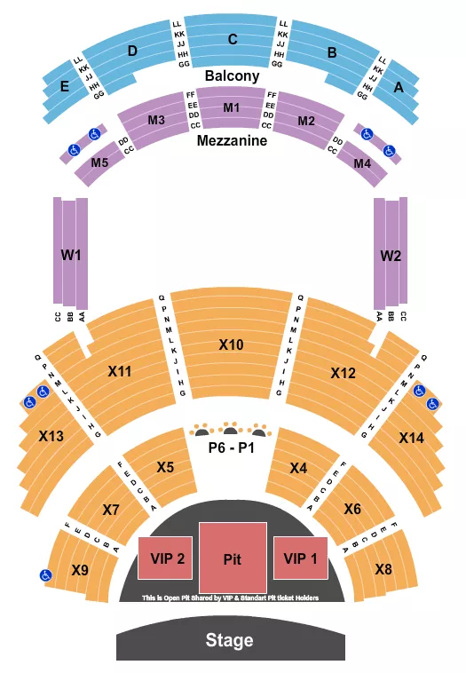ENDSTAGE VIP PIT Seating Map Seating Chart