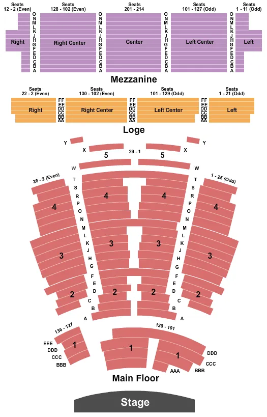 END STAGE Seating Map Seating Chart