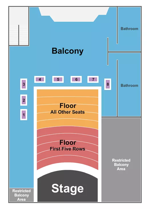 THE WOODWARD THEATER CINCINNATI ENDSTAGE TABLES Seating Map Seating Chart