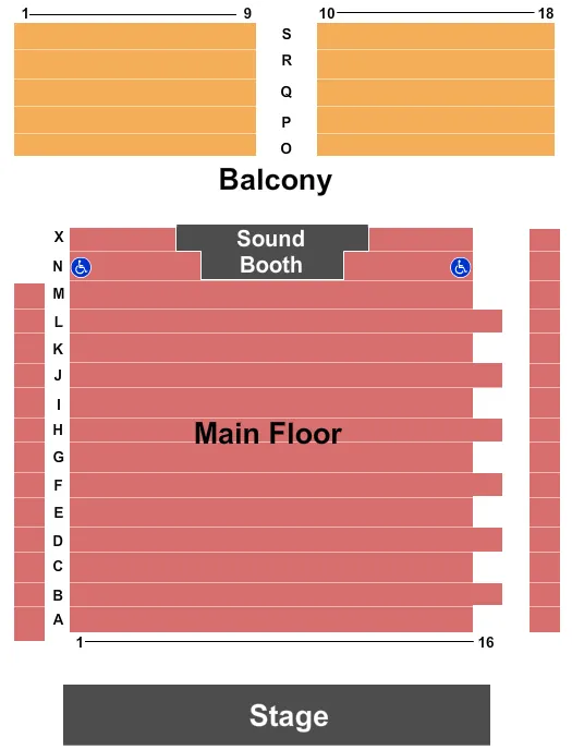END STAGE Seating Map Seating Chart