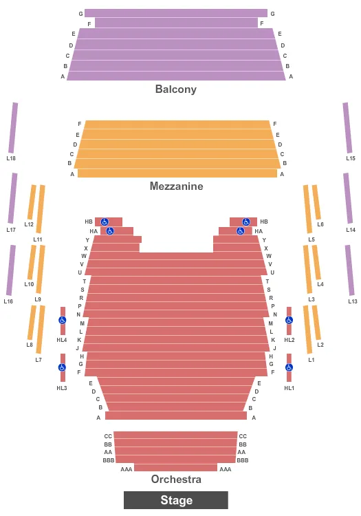 END STAGE Seating Map Seating Chart