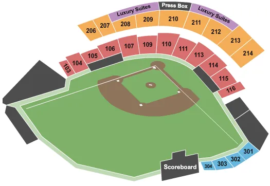 BASEBALL Seating Map Seating Chart