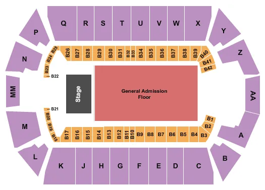 END STAGE GA FLOOR Seating Map Seating Chart