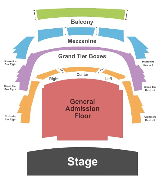 ENDSTAGE GA FLOOR Seating Map Seating Chart
