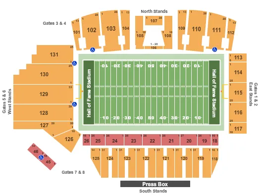 FOOTBALL Seating Map Seating Chart