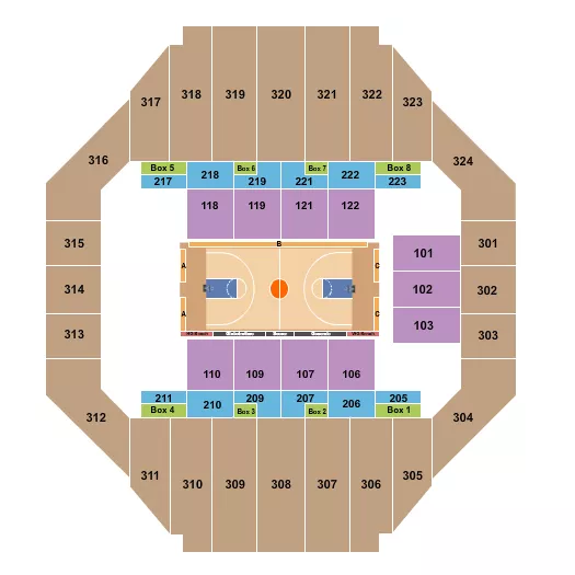 TONYS PIZZA EVENTS CENTER BASKETBALL GLOBETROTTERS Seating Map Seating Chart